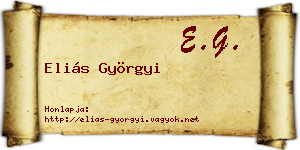 Eliás Györgyi névjegykártya